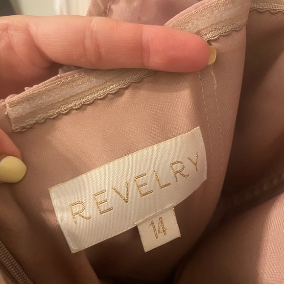 Revelry Pink Pleated Sweetheart Neckline bridesmaids dress size 14 - Picture 5 of 5